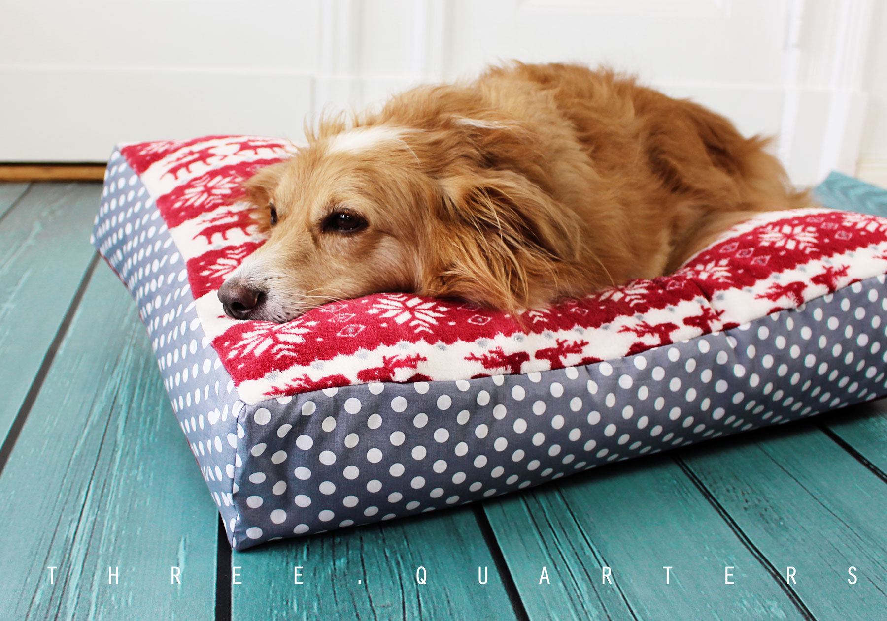 ThreeQuarters Hundekissen, Hunde, Hundebett, Rentiere, Weihnachten