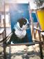 Mobile Preview: Hundehalsband mit Pinguinen, blau und weiß, 30mm
